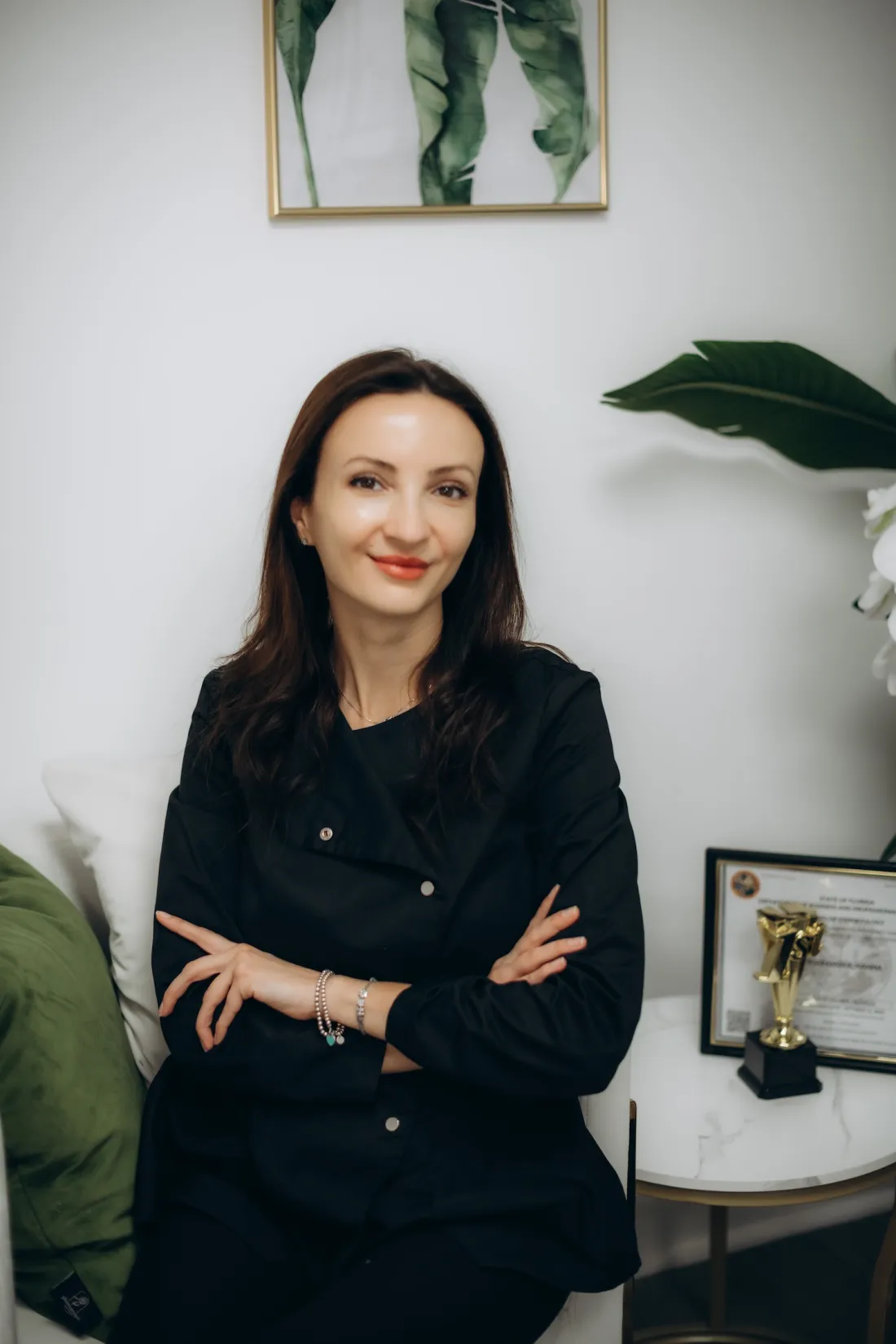 Hanna Shabanova, aesthetic skincare specialist, in her studio